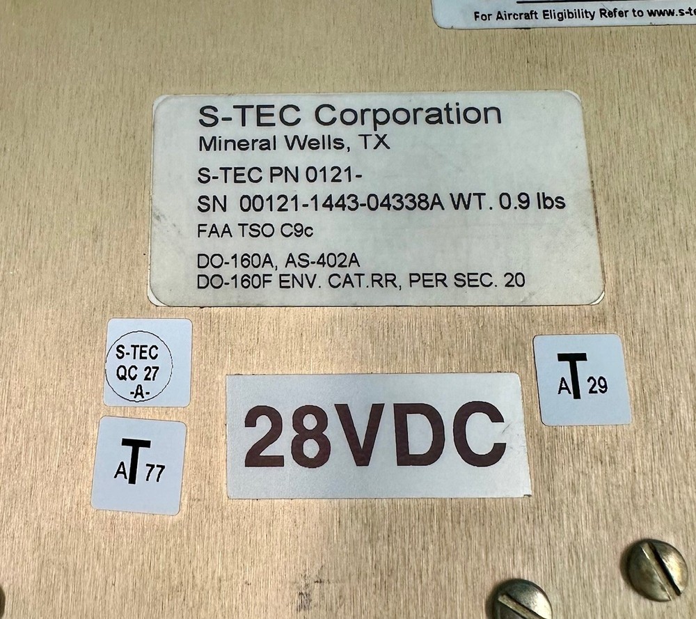 S-Tec Yaw Computer pn: 0121- sold with 8130