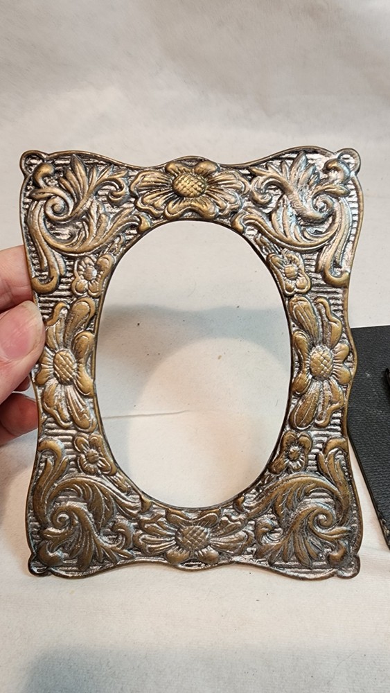 Vintage Small Metal Frame floral design, table stand, maker unknown