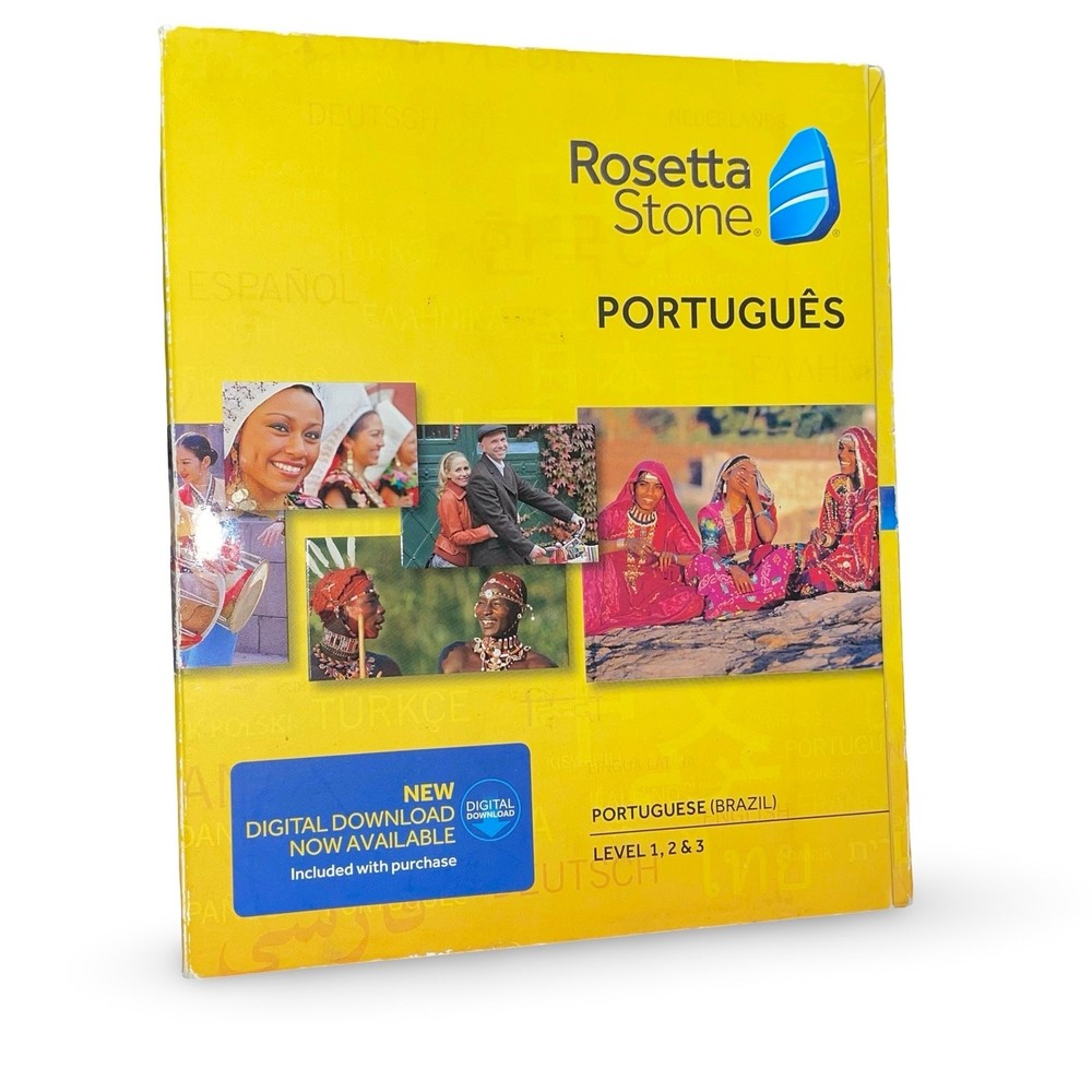Rosetta Stone Portuguese Level 1-3 Software PC Mac Headset Microphone No Code