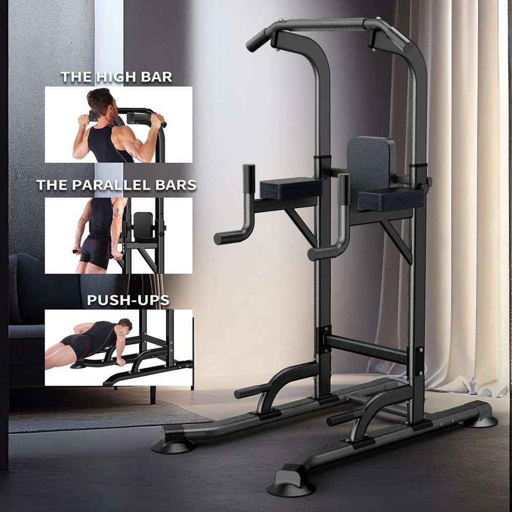Power Tower Adjustable Height Pull Up & Dip Station Multi-Function Home Strength