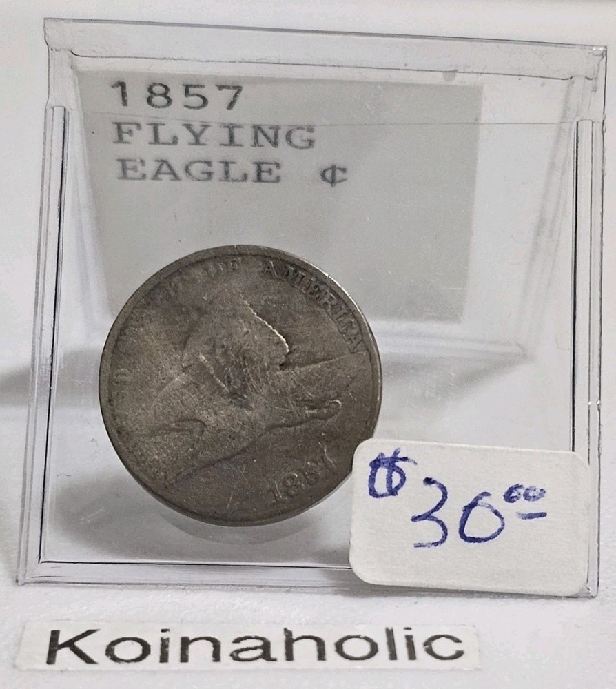 1857 Flying Eagle Cent Very Good, History In Your Hands, Pulled From Storage