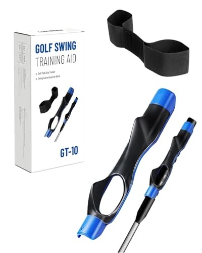 Golf Grip Trainer & Swing Correcting Arm Band, Golf Training Aid Combo-