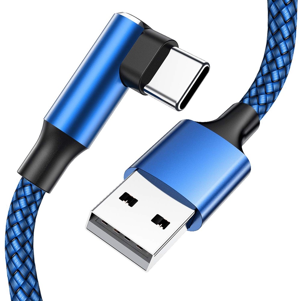 USB C Cable 90 Degree Right Angle[2Pack 10FT], A to Type C 10ft, Blue
