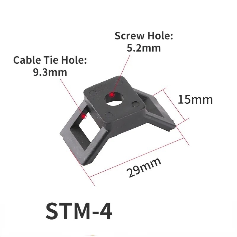 Cable Zip Tie Base Clips, Screw Mount Saddle Cradle Fixing Clips Holders