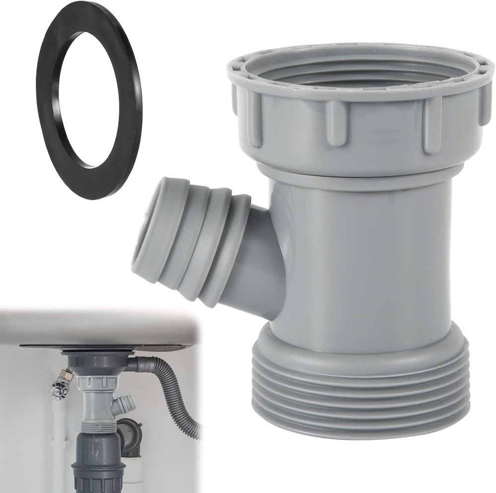Kitchen Sink Drain Pipe Adapter, Versatile Y-Shaped Flexible M, Gray
