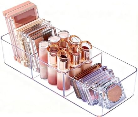 Acrylic Cosmetic Organizer 3-Section Makeup Storage Tray