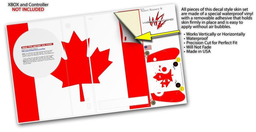Skins XBOX Series S Console Controller Canadian Canada Flag