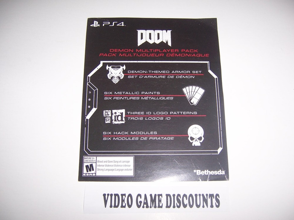 Doom DLC Add-on Code for PlayStation 4 PS4