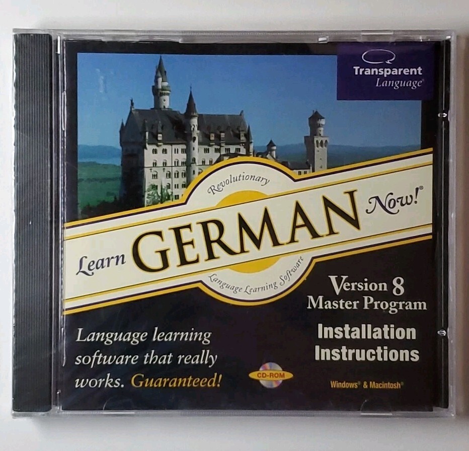 New - Learn German Now! Transparent Language Version 8 Master Program Win/Mac CD
