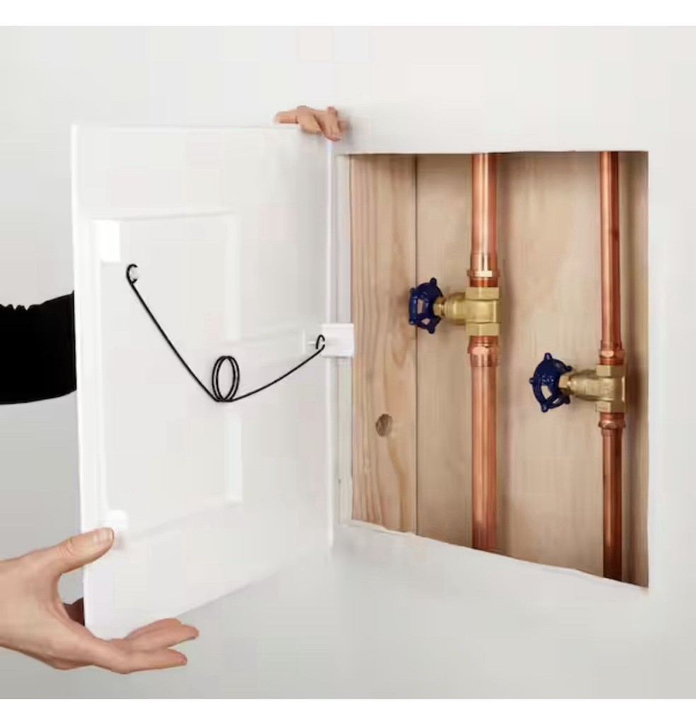 Everbilt 14 In. X 14 In. Adjustable Spring Loaded Plastic Access Panel White