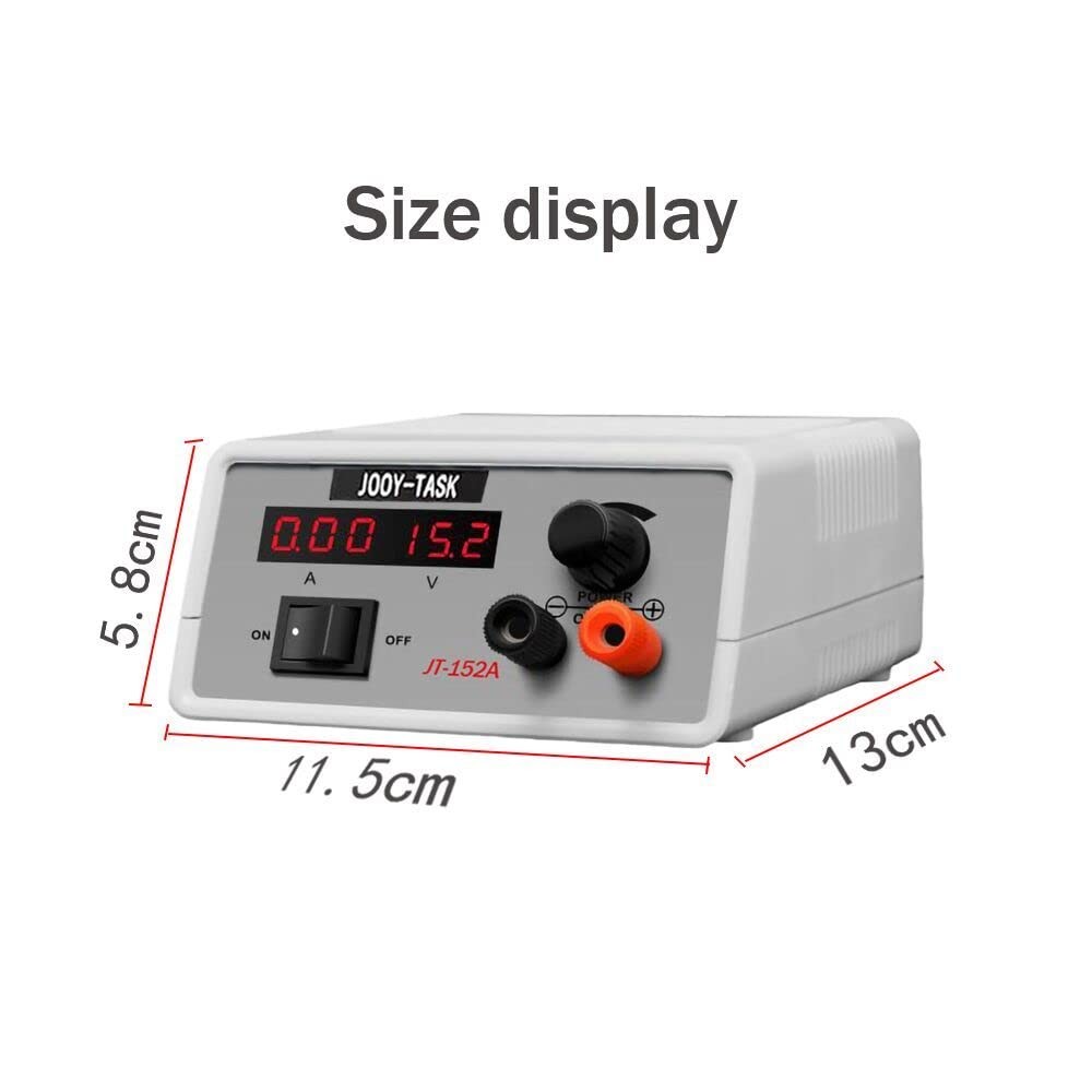JOOY-TASK Adjustable DC Power Supply Variable Output 13*11.5*5.8CM, white