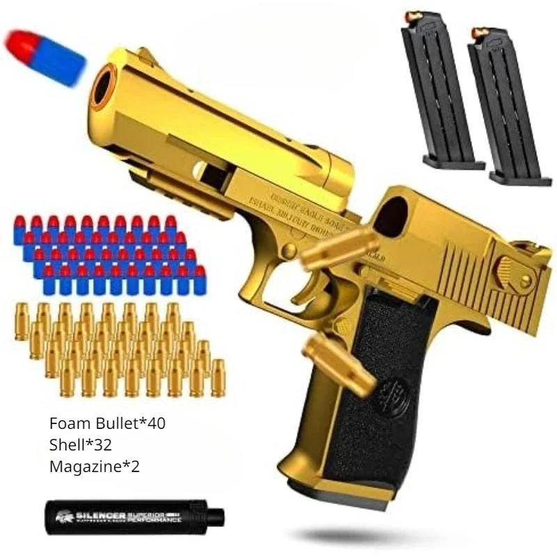 🔫 Desert Eagle Shell Ejecting Soft Bullet Toy Gun for Boys Gift