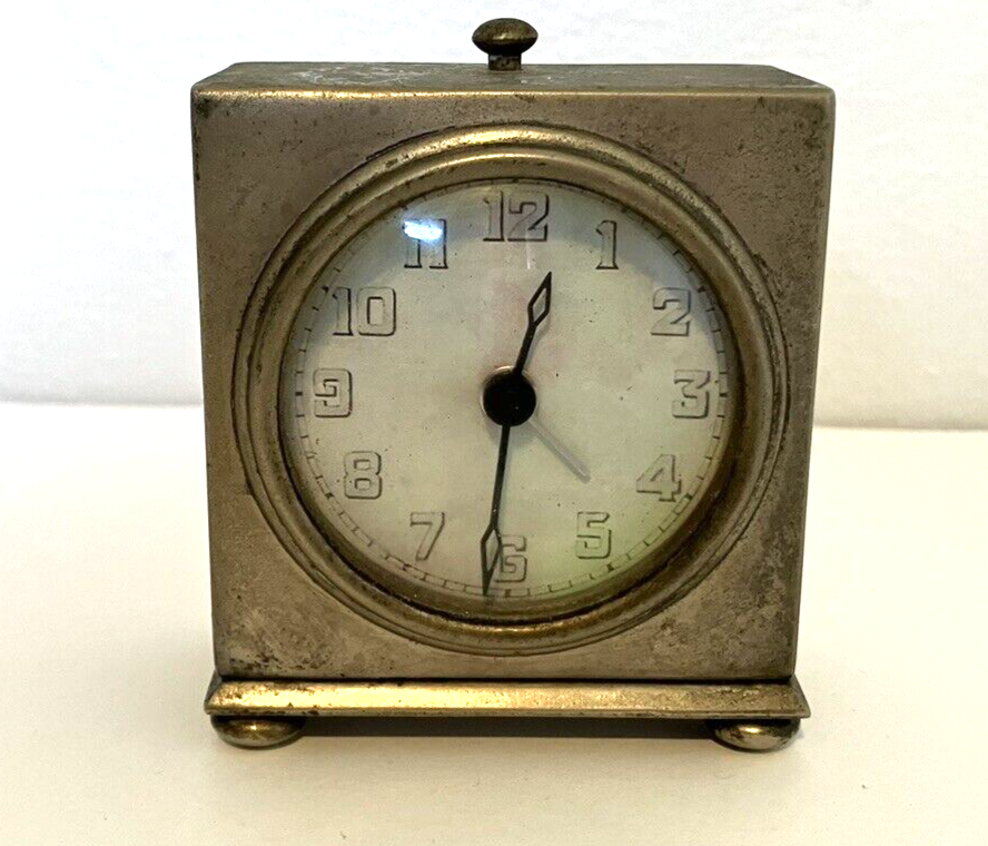 Vintage Pottery Barn Silver Carriage Clock