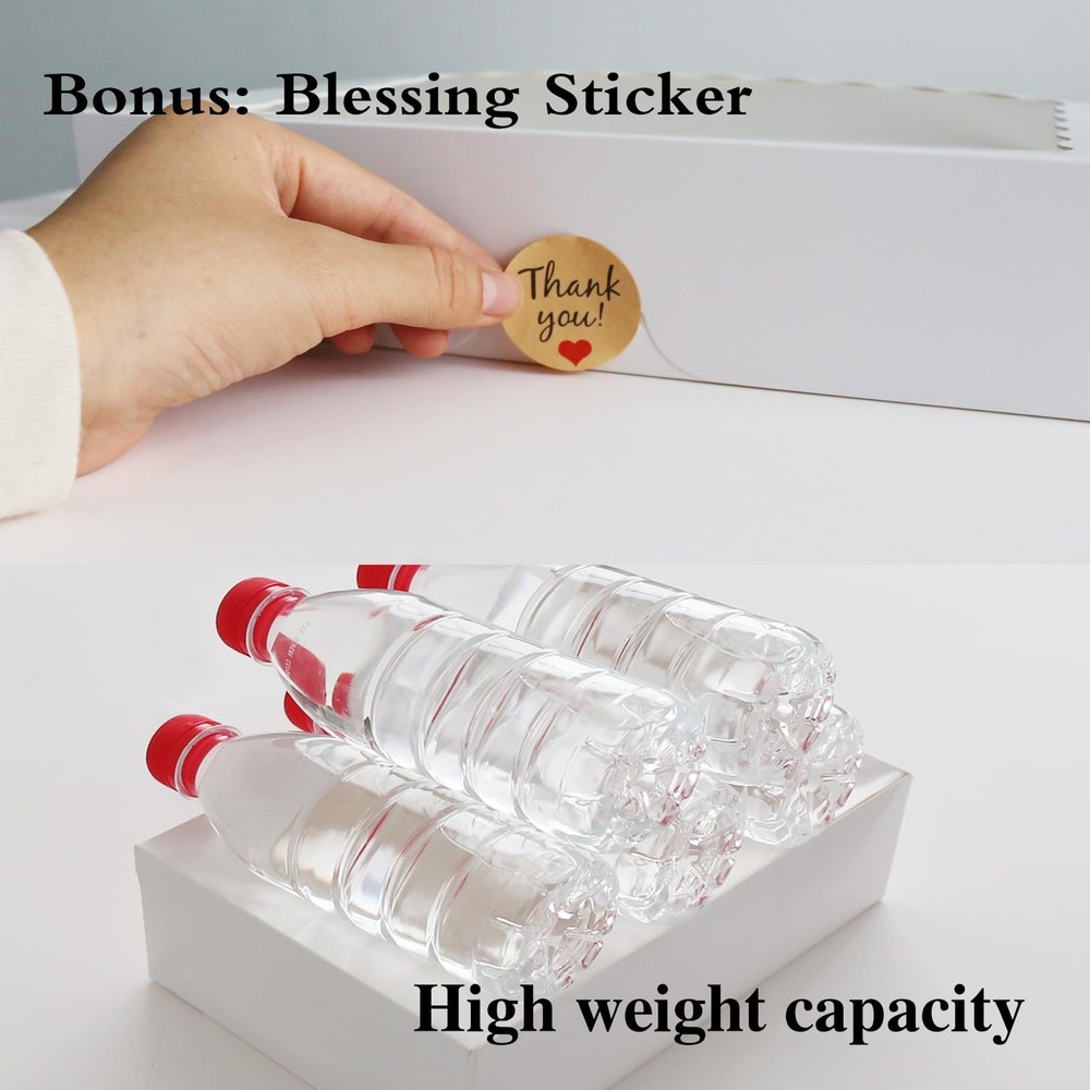 20-Pack Auto-Pop Baking Boxes Large Size 12''X8''X2.5'' White Cookie with Window