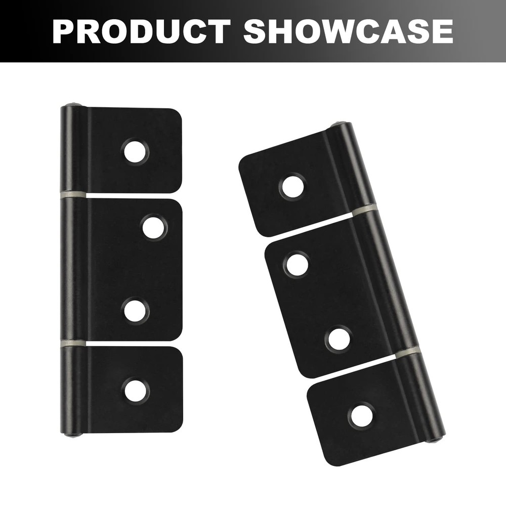 Three Leaf Non-Mortised Hinge for Mobile Home & RV Interior 8 Packa Black
