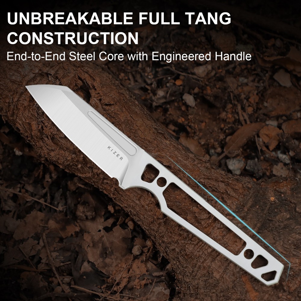 Kizer Phasmids EDC Fixed Knife AEB-L Blade Micarta Handle With Sheath 1079A3