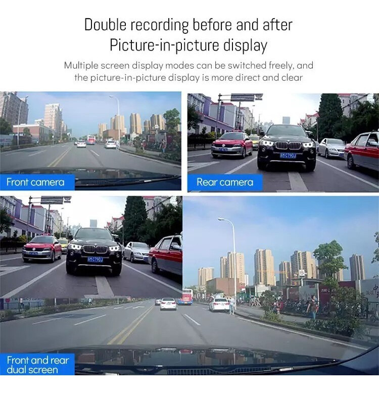 1 set Three Lens Hd Car Recorder 1080p Front/rear Reverse Image
