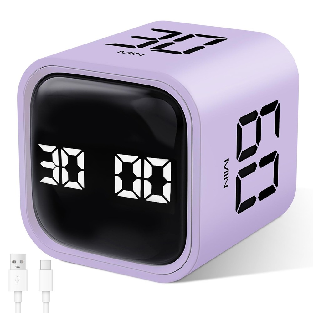 MultiFunction Cube Timer, 5/10/30/60 Min & Custom Count Down, Included Pause ...