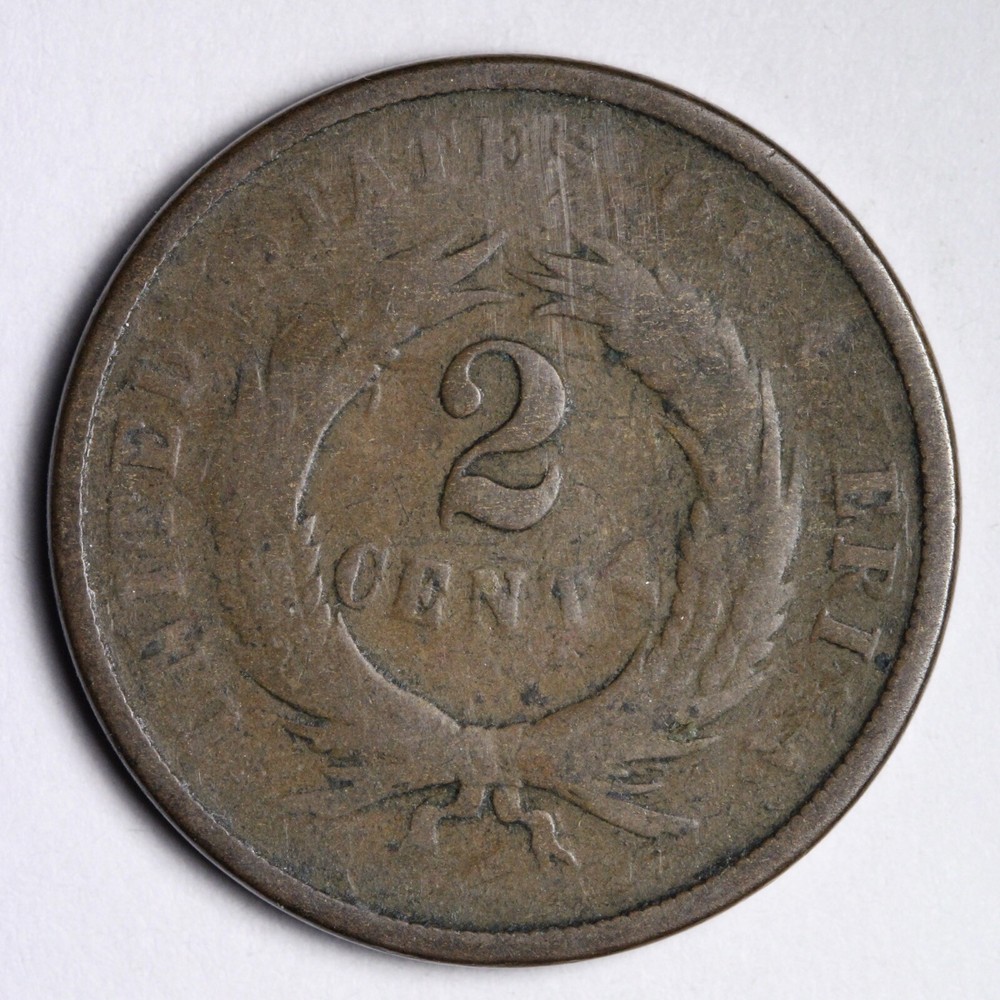 1868 Two Cent Piece VG E209 GCT