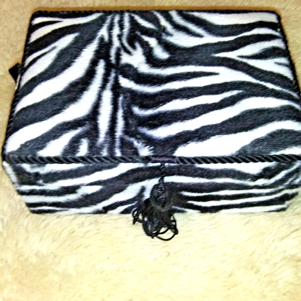 Zebra Faux Fur trinket Box