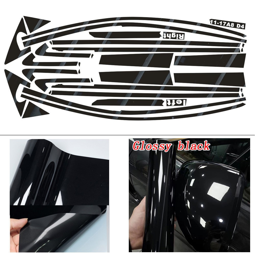 Glossy Black Chrome Delete Window Trims For Audi A8 S8 D4 2011-2017