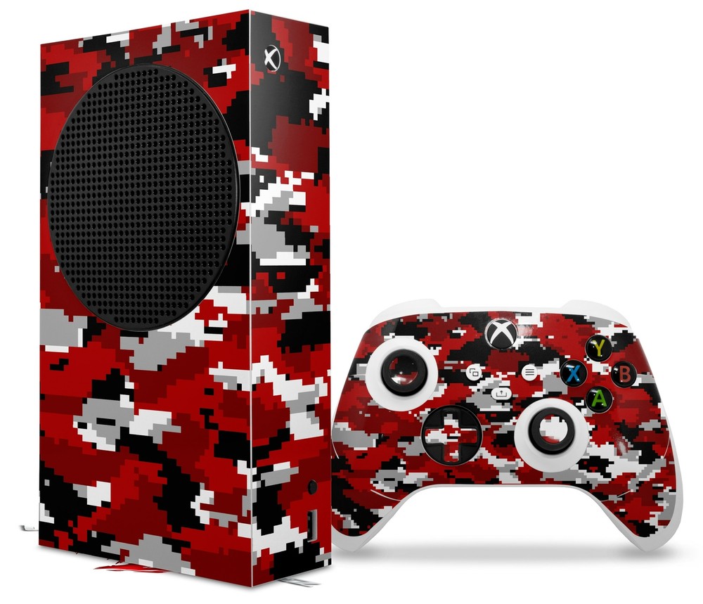 Skins XBOX Series S Console Controller WraptorCamo Digital Camo Red