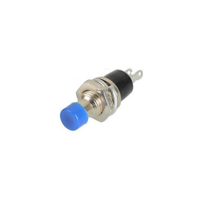 10PCS Blue Lockless ON/OFF Push button Switch Press the reset switch PBS-110