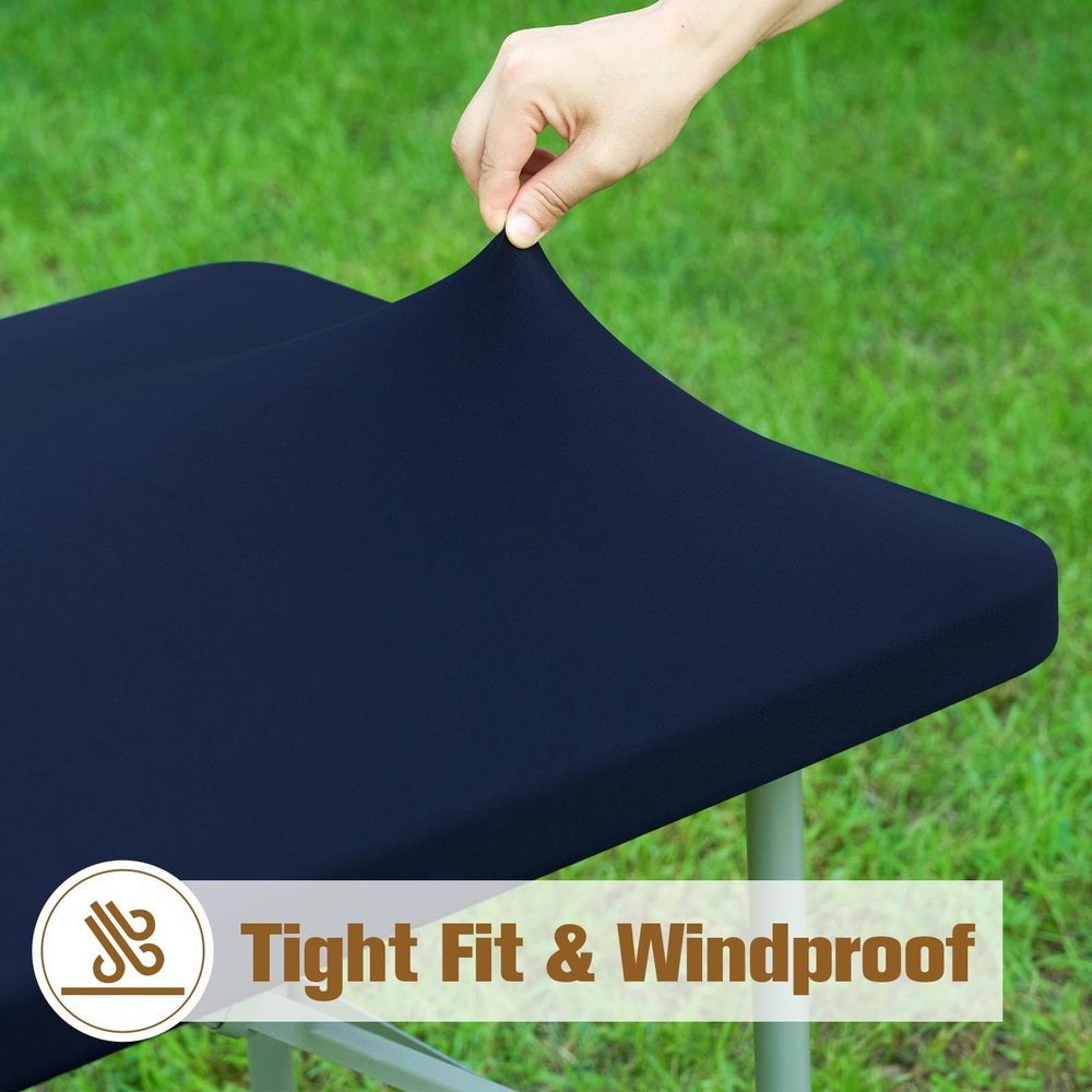 Fitted Rectangle Tablecloth 42 X 72 Inch Elastic Table Cloth Stretch Spandex Tab