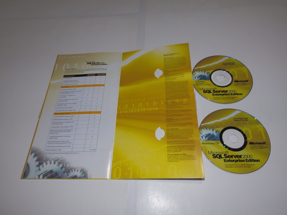 Vintage Software - Microsoft SQL Server v6.5 & v4.21 (full), v2000 EE (eval kit)