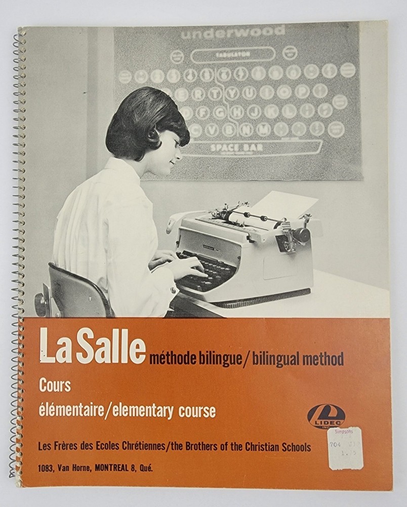 Vintage LaSalle Bilingual Method Elementary Course For Typing Book Montreal