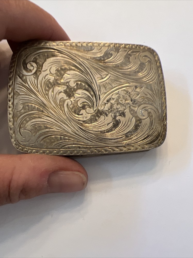 Antique Sterling Silver Enamel Box