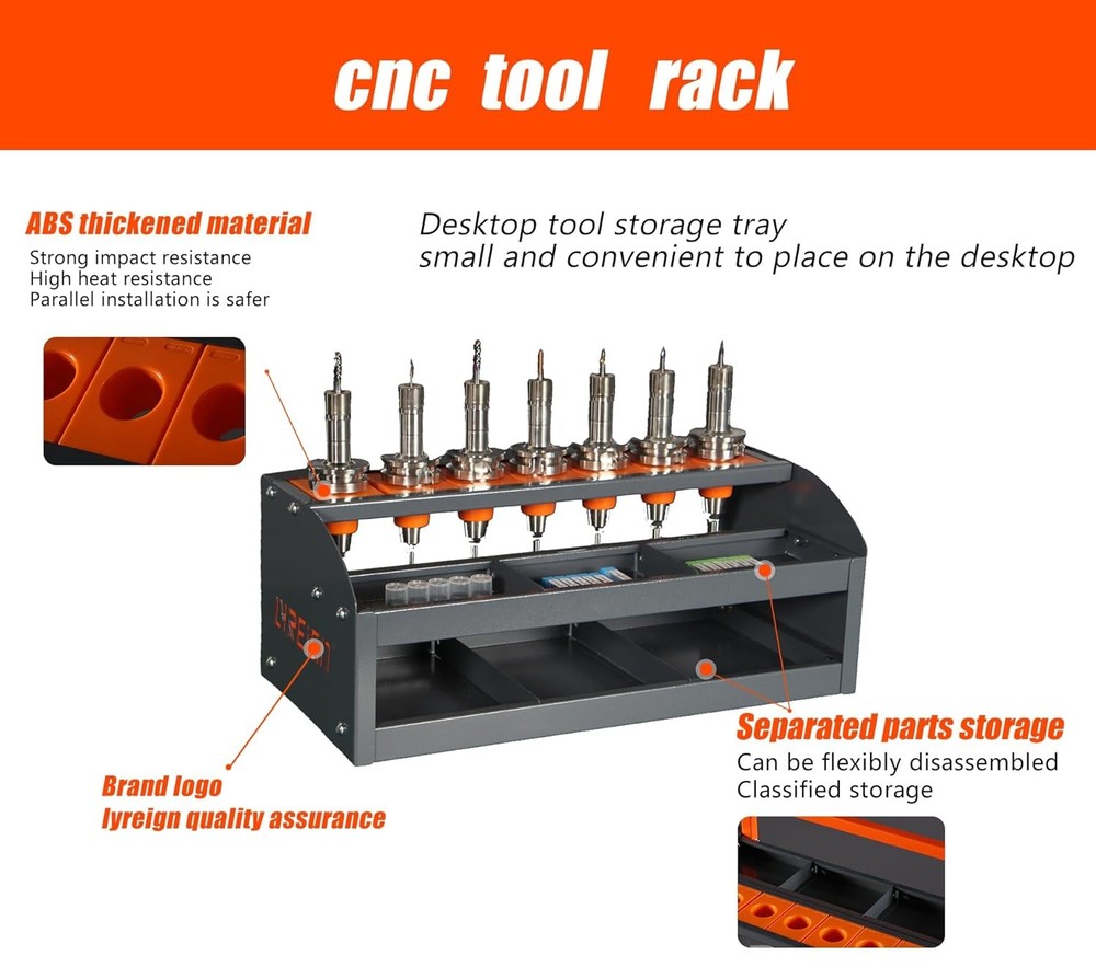CAT 40 CNC Tool Organizer， 40 Taper Tool Folder on Desktop Randomly Placed， CNC
