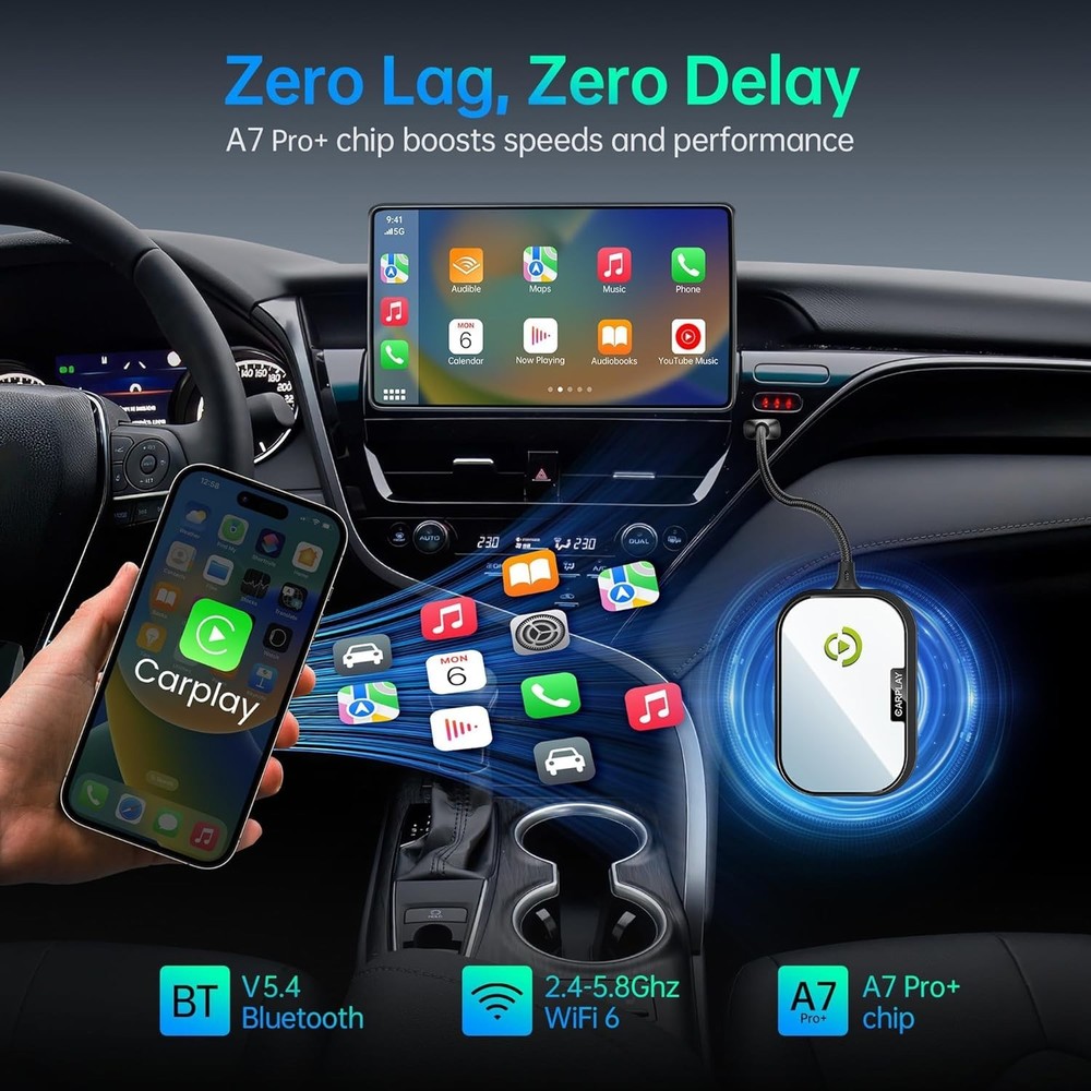 Wireless CarPlay Adapter Plug & Play iPhone Auto Connect 2017 Plus Compatible