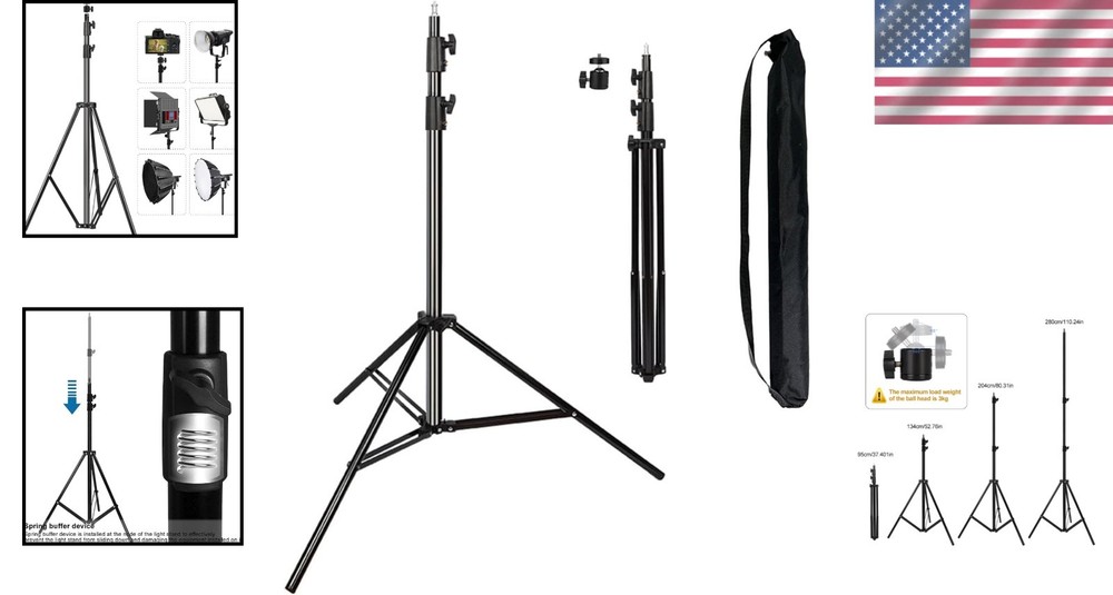 Professional Adjustable Light Stand 2.8m - Perfect for Studio & On-Site Use