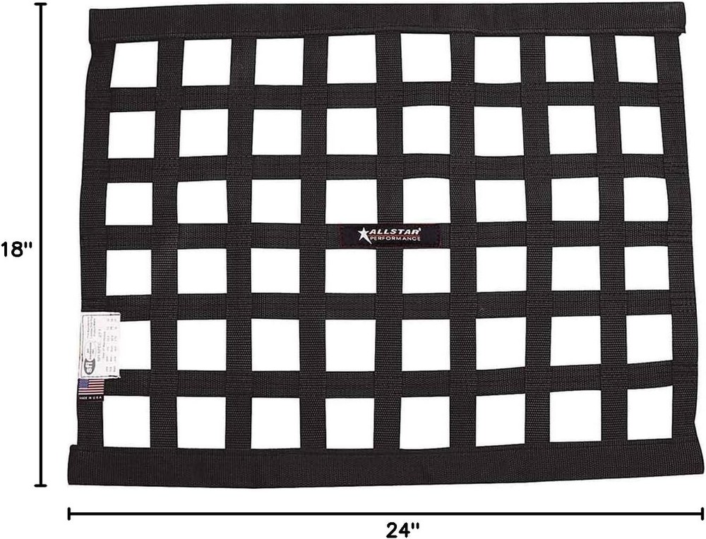 Rectangular Border Style Window Net for Cars, 18x24 Inch, Black Polypropylene