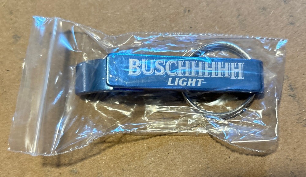 Busch Light Keychain Bottle Opener Light Blue Buschhhhh Light