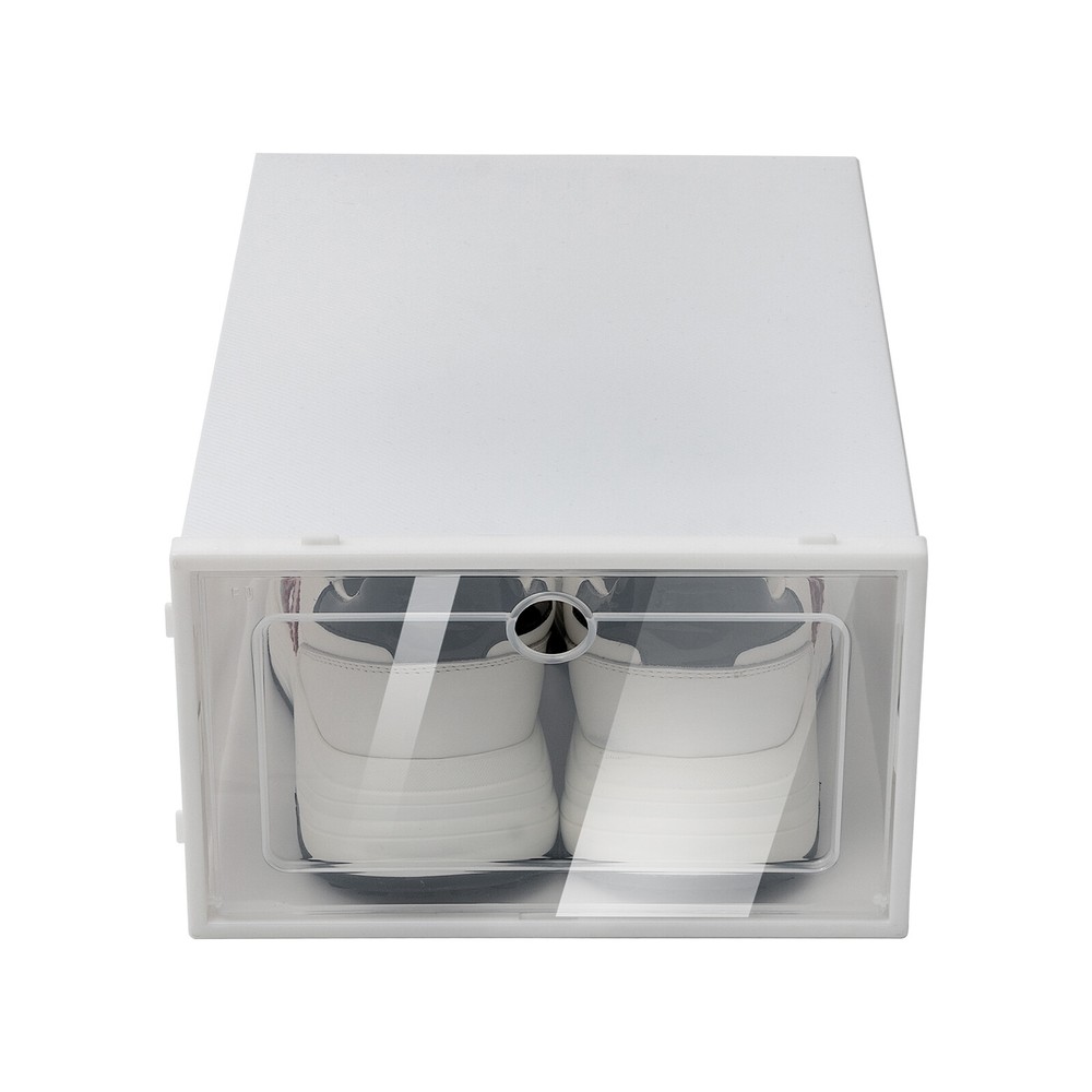 24 Pack Shoe Organizer Stackable Foldable Shoe Rack Clear Plastic Box Container