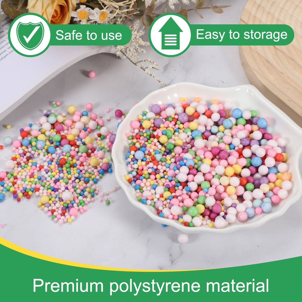 Foam Beads 7-9mm Foam Balls Mini Foam Balls White
