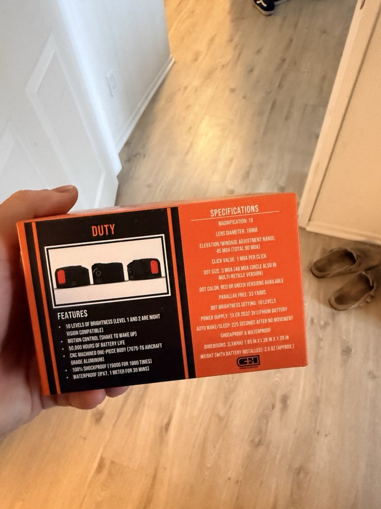 C&H Precision Duty Red Dot Sight RD-DUTY-RD 3 MOA Dot