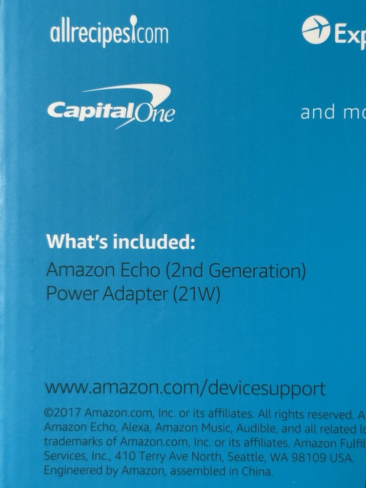 Amazon Echo (2nd Generation) Smart Assistant - Sandstone Fabric - XC56PY