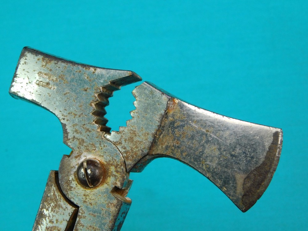 VINTAGE GERMAN GERMANY HAMMER AXE PLIERS SCREWDRIVER NAIL PULLER MULTI TOOL