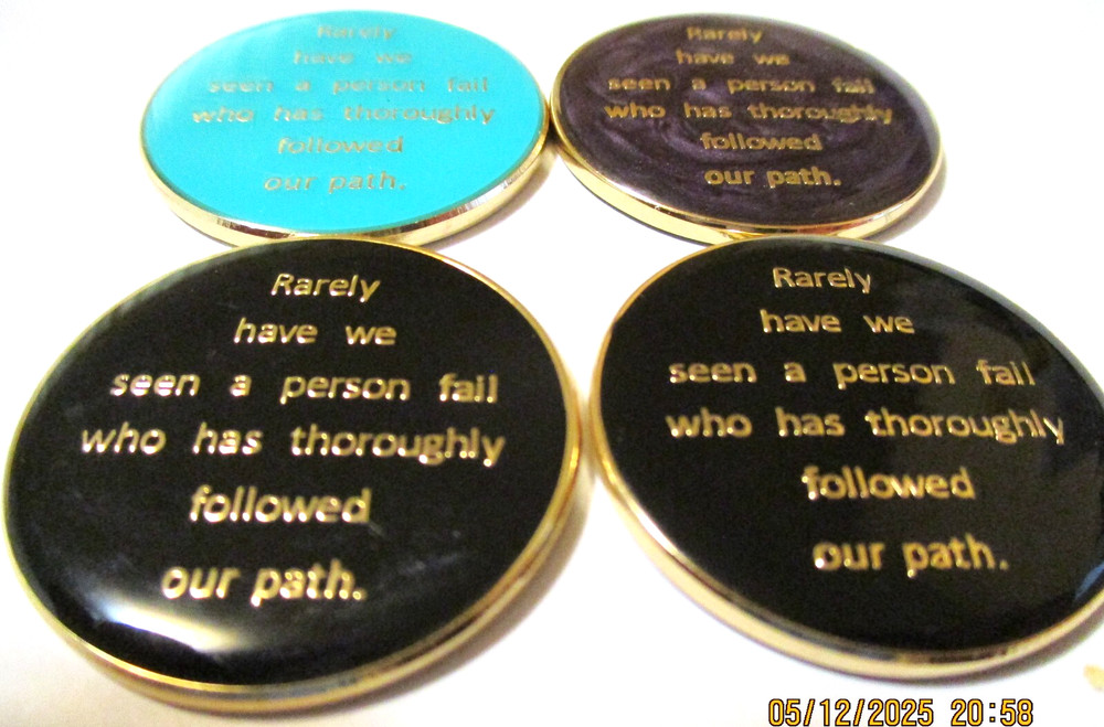 Coin Pink Butterfly Into Action Tri-plate 12 Step Programs
