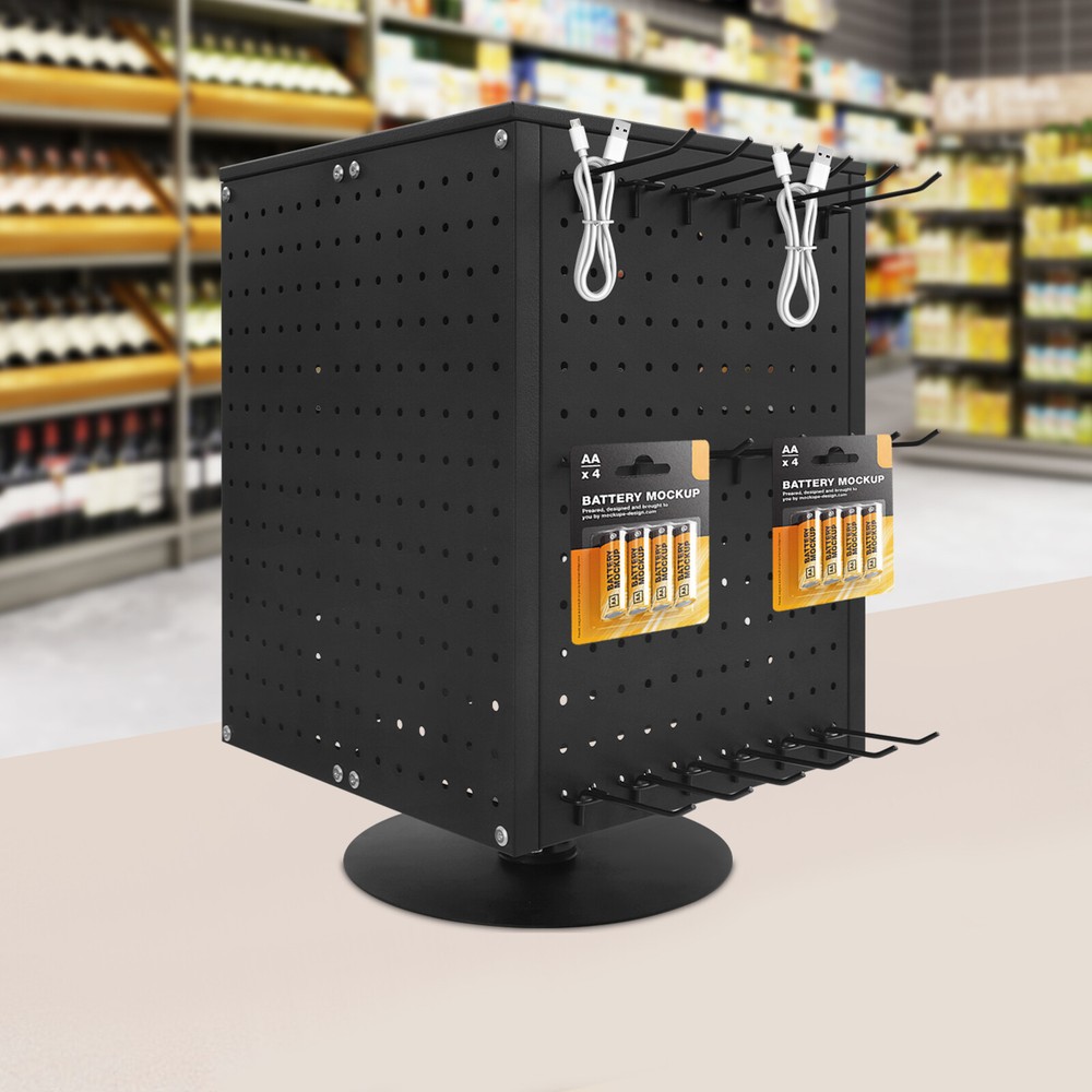 Pegboard Rotating Display Stand 4 Sided Spinning Peg Board Display Peg Board USA