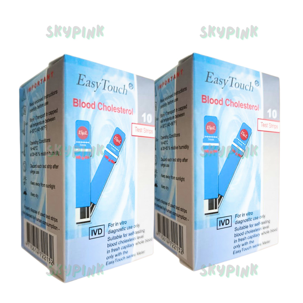 Easy Touch Test Strips For Cholesterol Level Check Original New - 10 Test Strips
