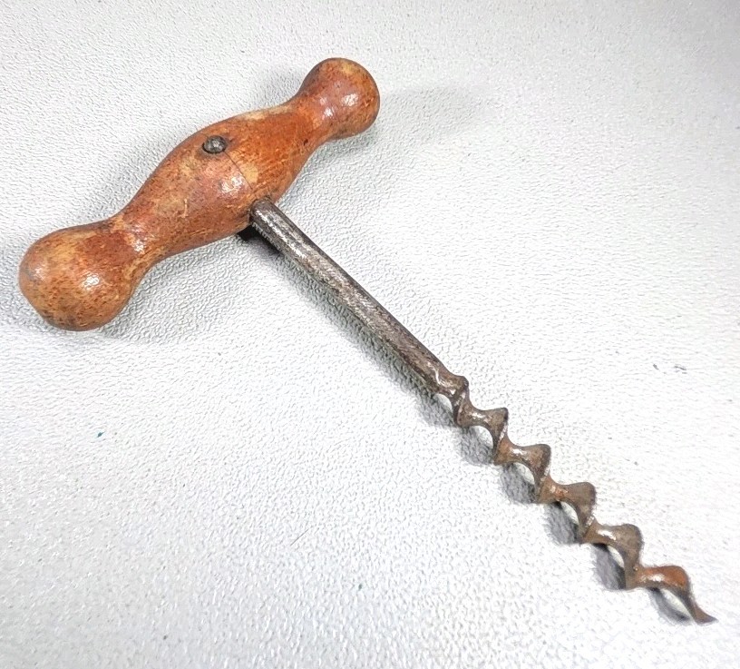 Vintage Wood Handle Corkscrew ~ FL-5
