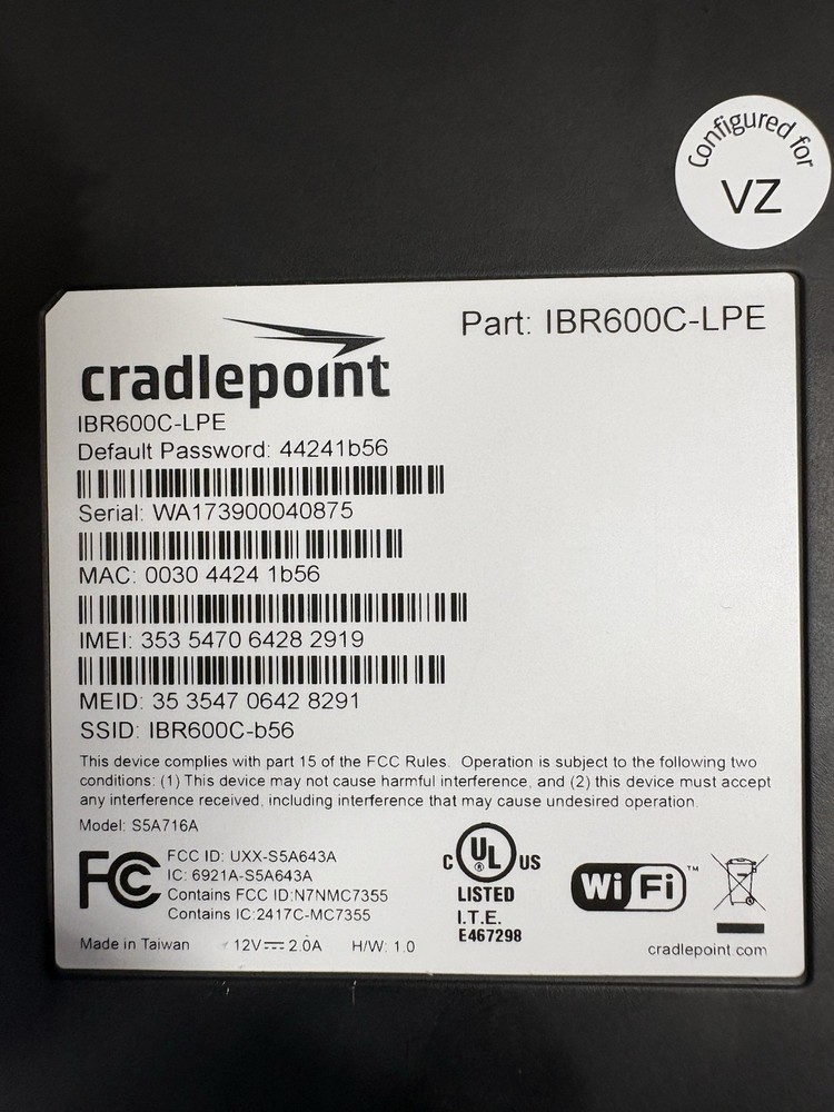 Cradlepoint IBR600C-LPE Semi-Rugged Modem/Router