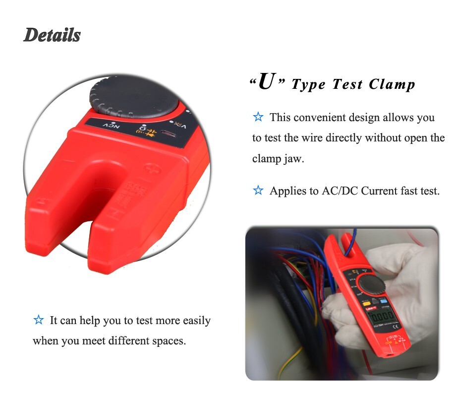 UT256B 200A Fork Clamp Meter Voltmeter DC Current Capacitance NCV Measurement