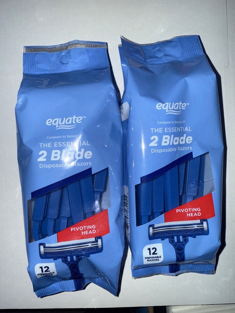 equate 2blade. 12 ct disposable razor (pack 2)