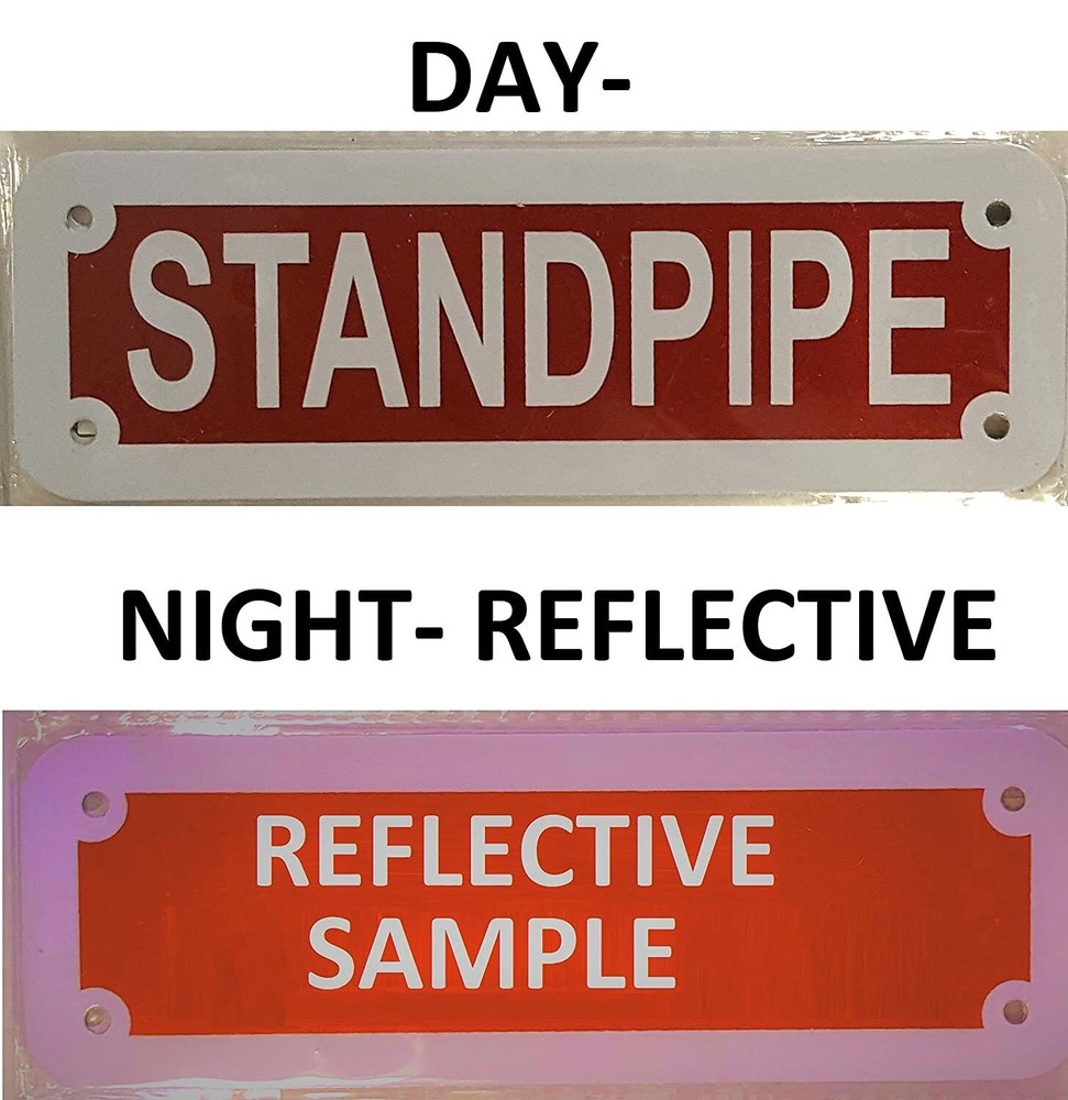 STANDPIPE SIGN (RED REFLECTIVE , ALUMINIUM 2X6 ) ref1020-REF24-1027