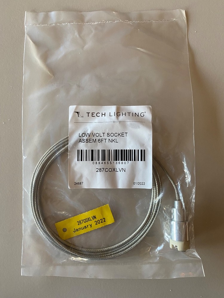 4 PIECES - Tech Lighting Low Voltage Pendant Socket with 6' Field Cuttable Wire